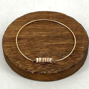 Hawaiian Handmade Artisan 13k Yellow Gold 7.5" Bracelet with Shell 3.03g